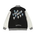 Black White Street Style Baseball Coat 0002